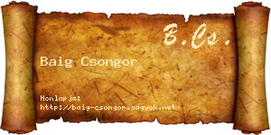 Baig Csongor névjegykártya